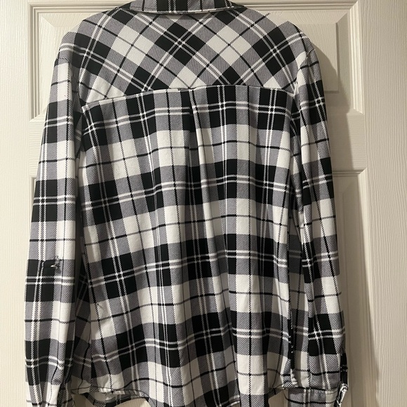 Eden & Olivia Black and White Plaid Button-Down Shirt - Picture 2 of 3